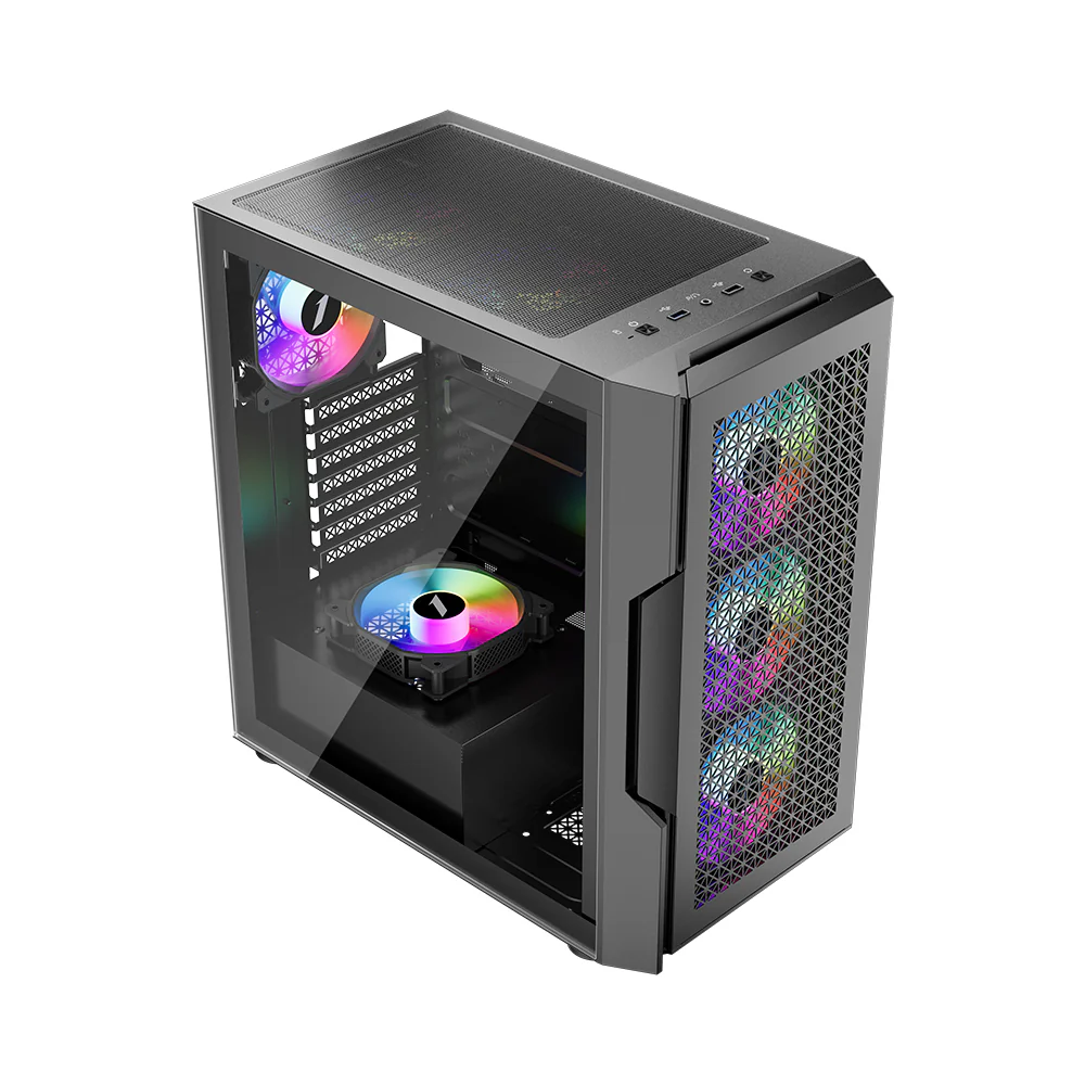 1st player Casing T7 ARGB Mid-Tower ATX Black 4 Pre installed Fan - Image 2