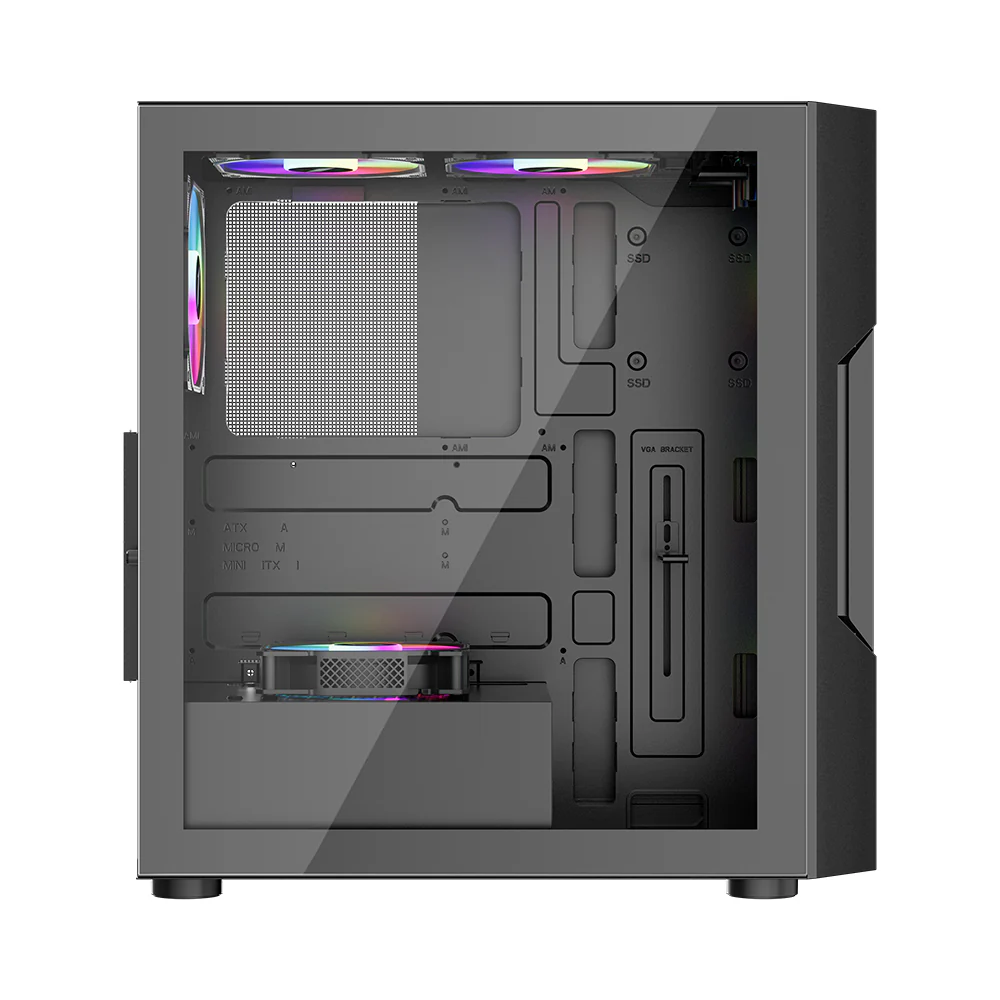 1st player Casing T7 ARGB Mid-Tower ATX Black 4 Pre installed Fan - Image 5