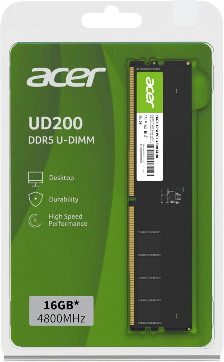 Acer Ram Desktop UD200 16GB 4800mhz DDR5
