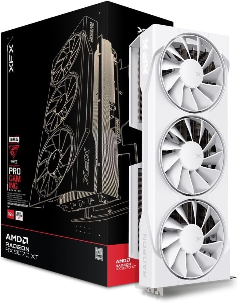 AMD Graphic Card RX 9070XT 16GB Swift White Triple Fan Gaming Edition