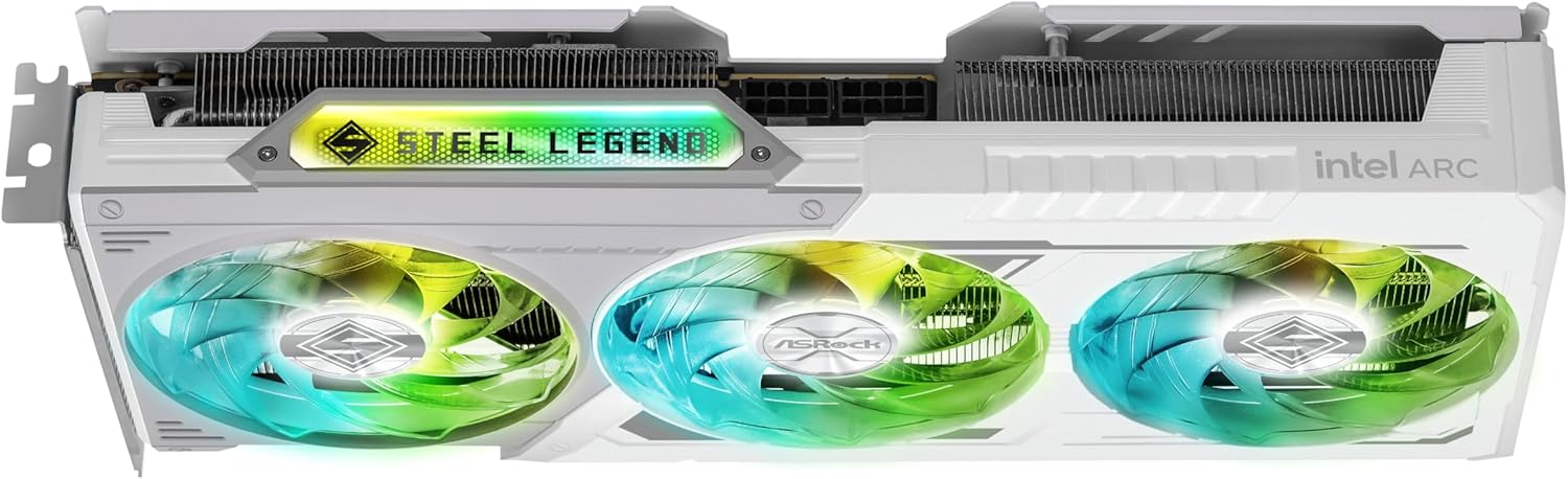 ASRock Graphic Card Intel Arc B580 Steel Legend 12GB OC Triple Fan White - Image 4