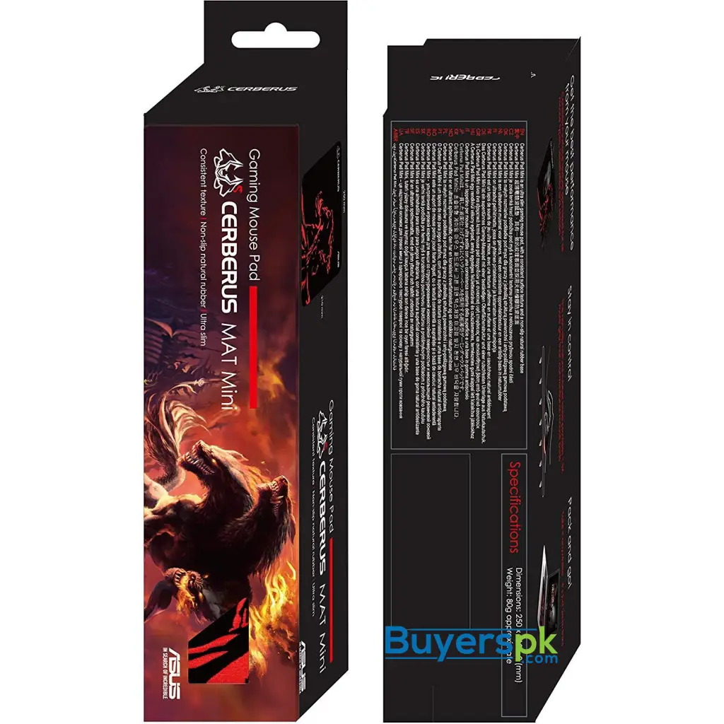 Asus Cerberus Mat Mini Gaming Mouse Pad Red with Consistent Surface Texture and Non-slip Rubber - Image 4