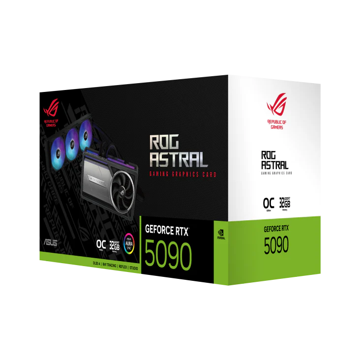 Asus Graphic Card Rog Astral LC RTX 5090 32GB OC 360mm Radiator AIO Cooler