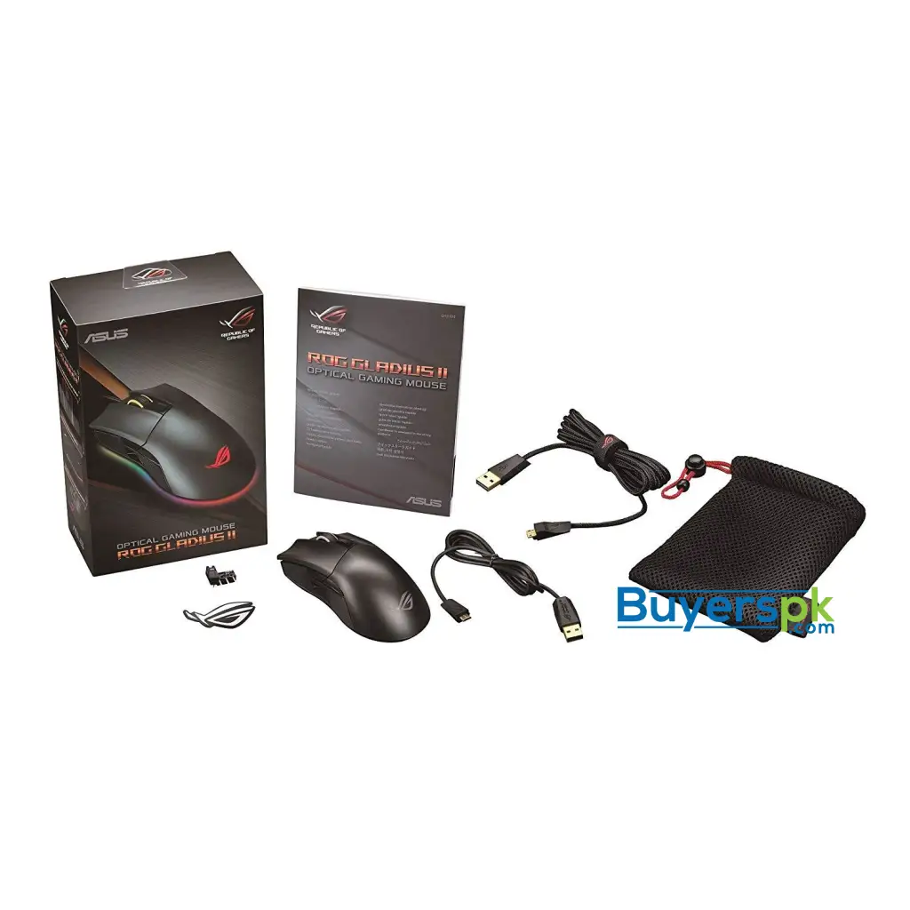 Asus Rog Gladius Ii Aura Sync Usb Wired Optical Ergonomic Gaming Mouse with Dpi Target Button (12000 - Image 6