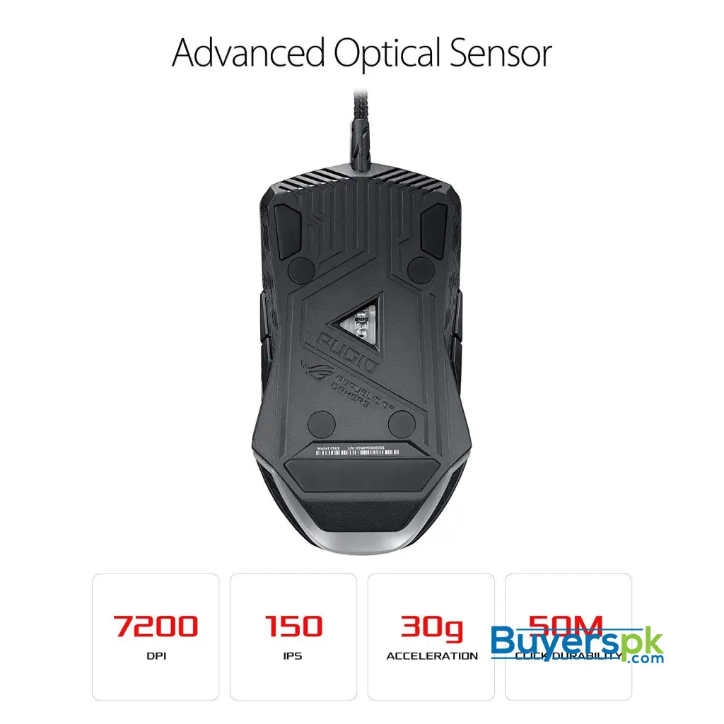 Asus Rog Pugio Gaming Mouse Aura Rgb Usb Wired Optical Ergonomic Ambidextrous Gaming Mouse - Image 5