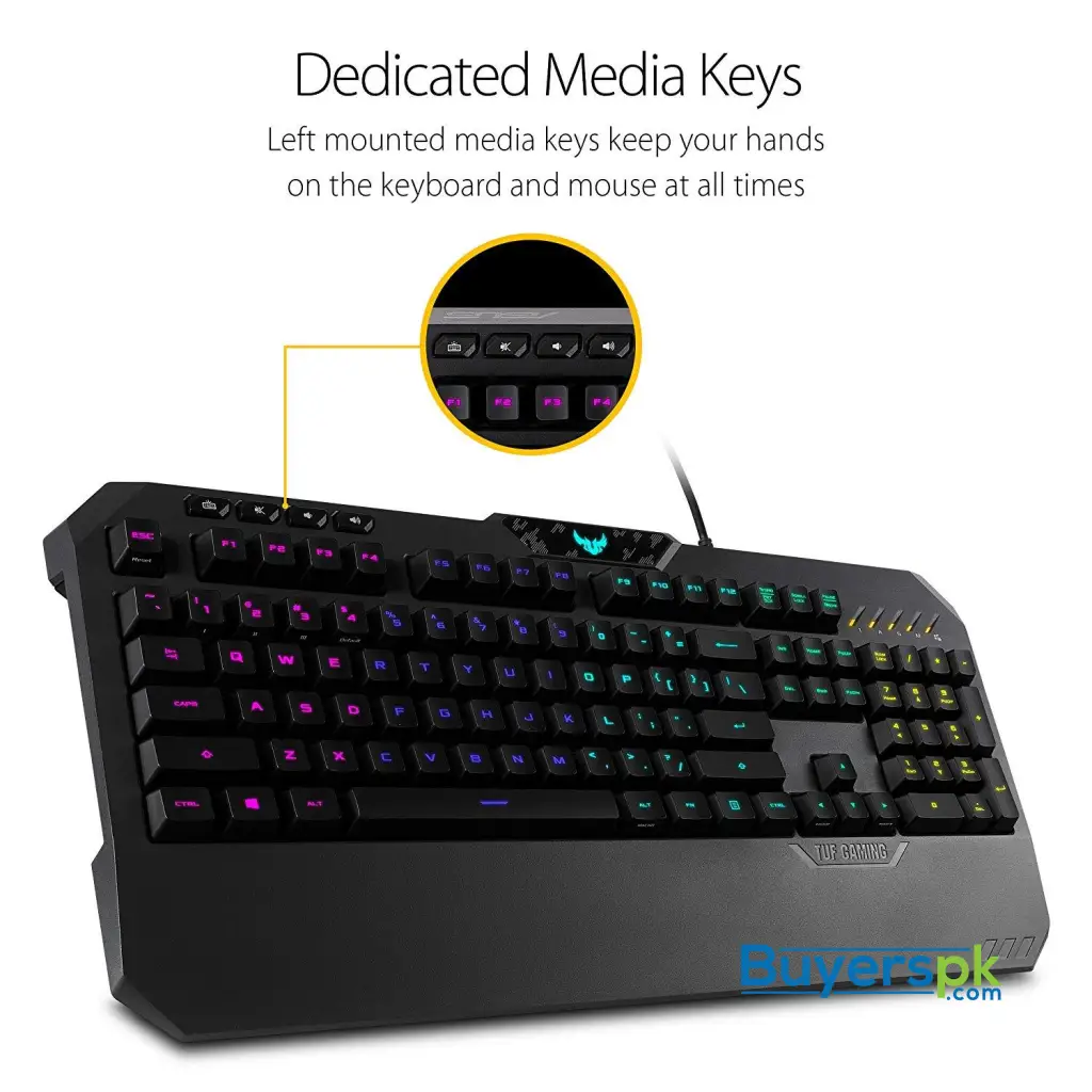 Asus Tuf K5 Mechanical Membrane Rgb Gaming Keyboard with Programmable Onboard Memory, Media Controls - Image 5