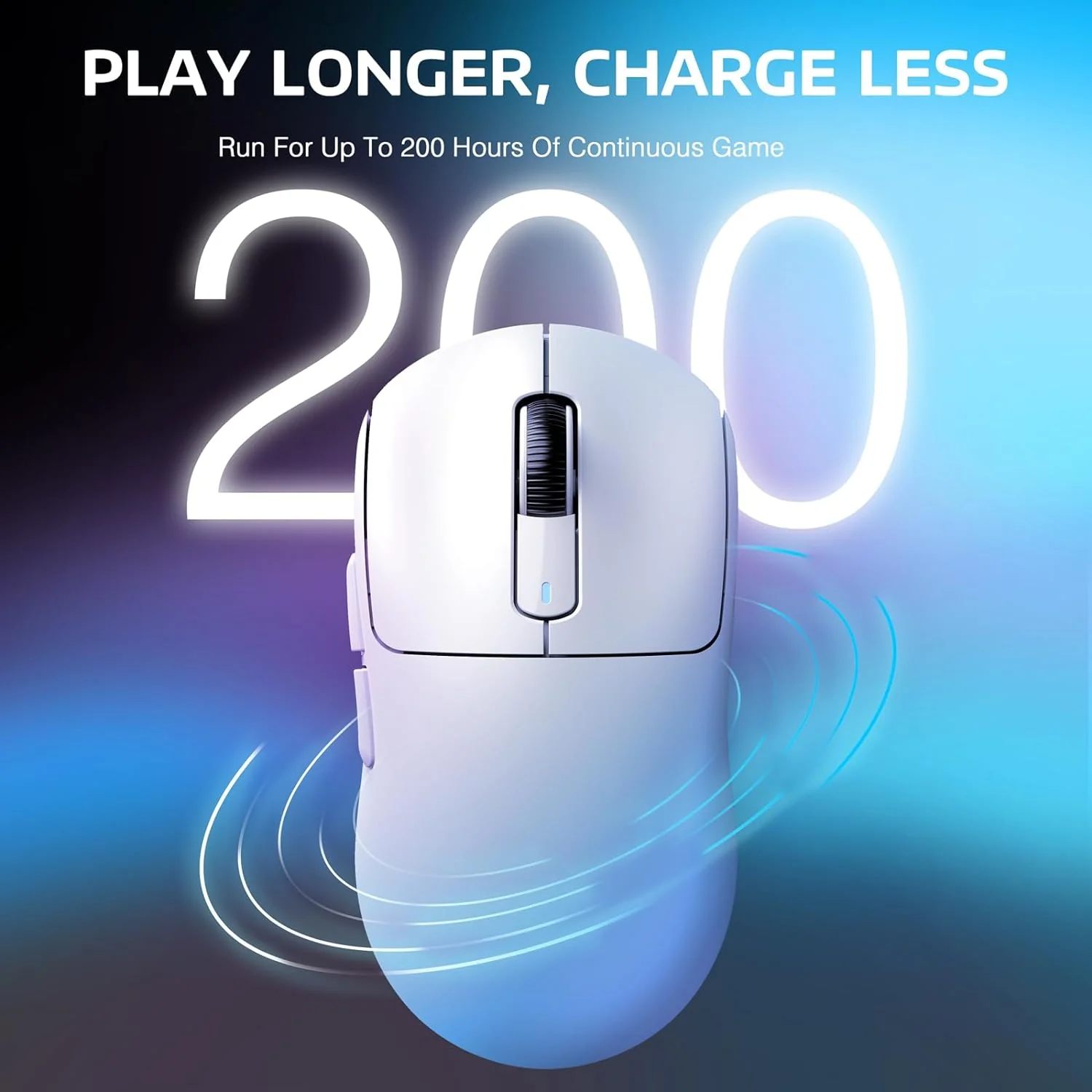 Attack Shark Wireless Gaming Mouse PAW3395 X3 Lightweight with Tri-Mode White - Image 5