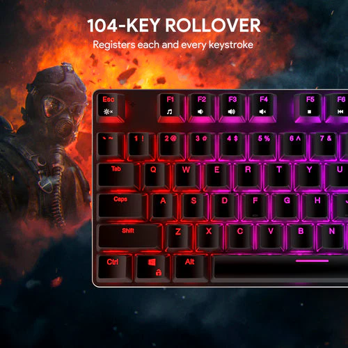 Aukey Keyboard KMG12 Mechanical 104 key Red Switch - Image 3