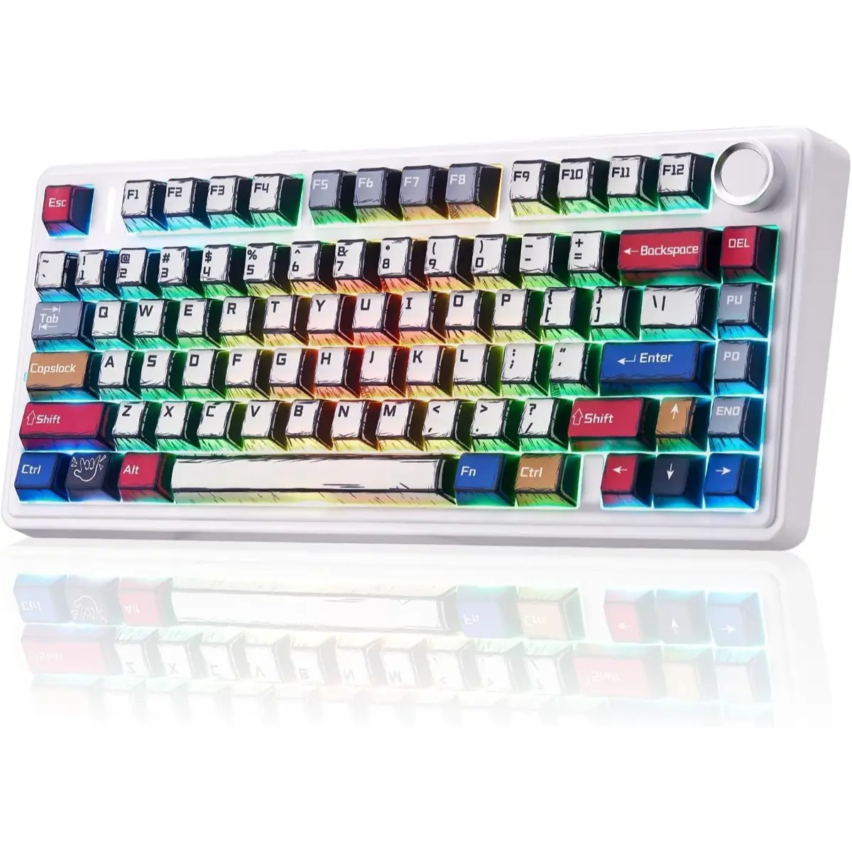 Aula Keyboard F75 Comic Tri mode Mechanical keyboard RGB Backlit Hot Swappable