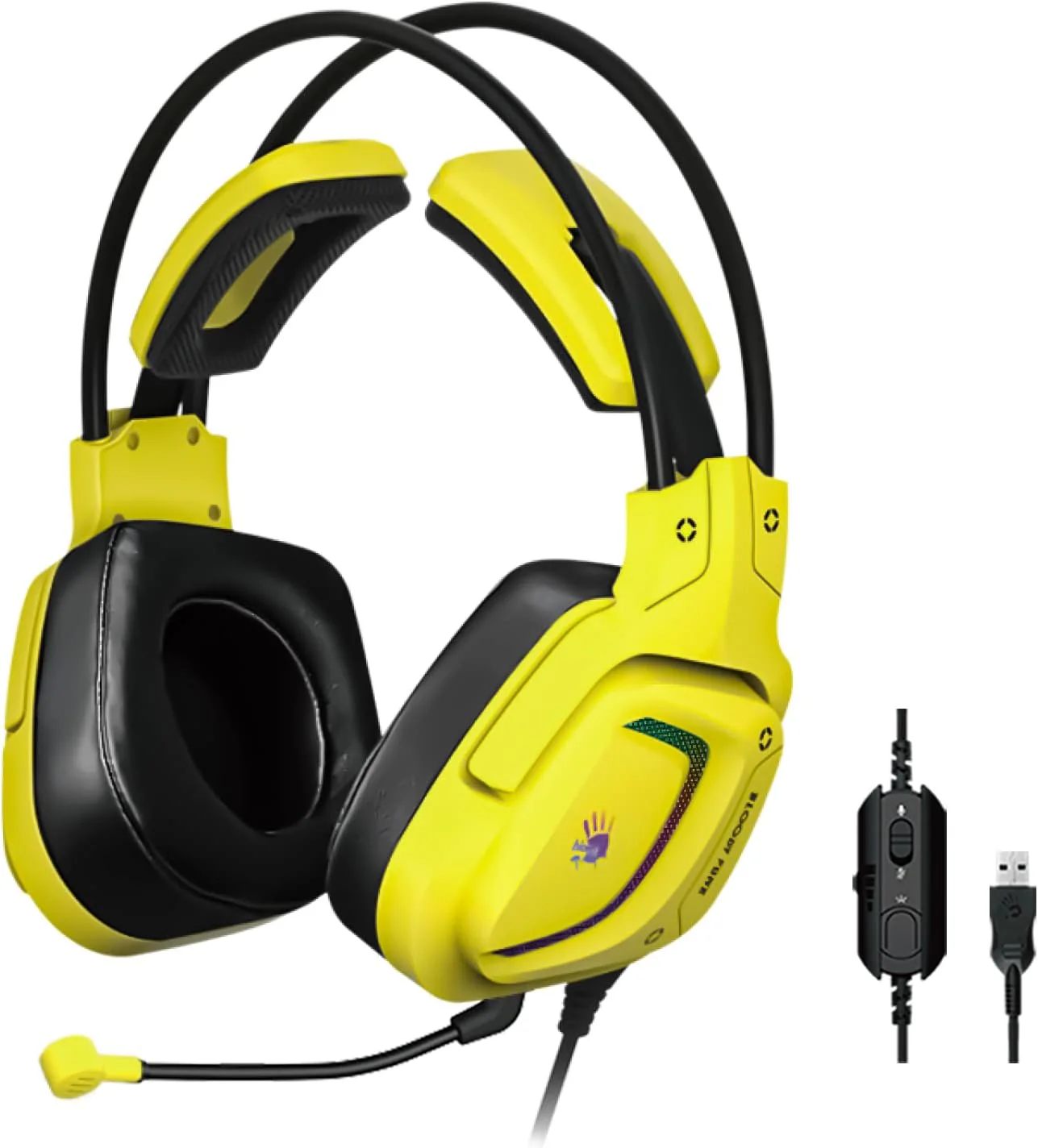 Bloody Headset G575 Virtual 7.1 Surround Sound Gaming USB Headset Punk Yellow
