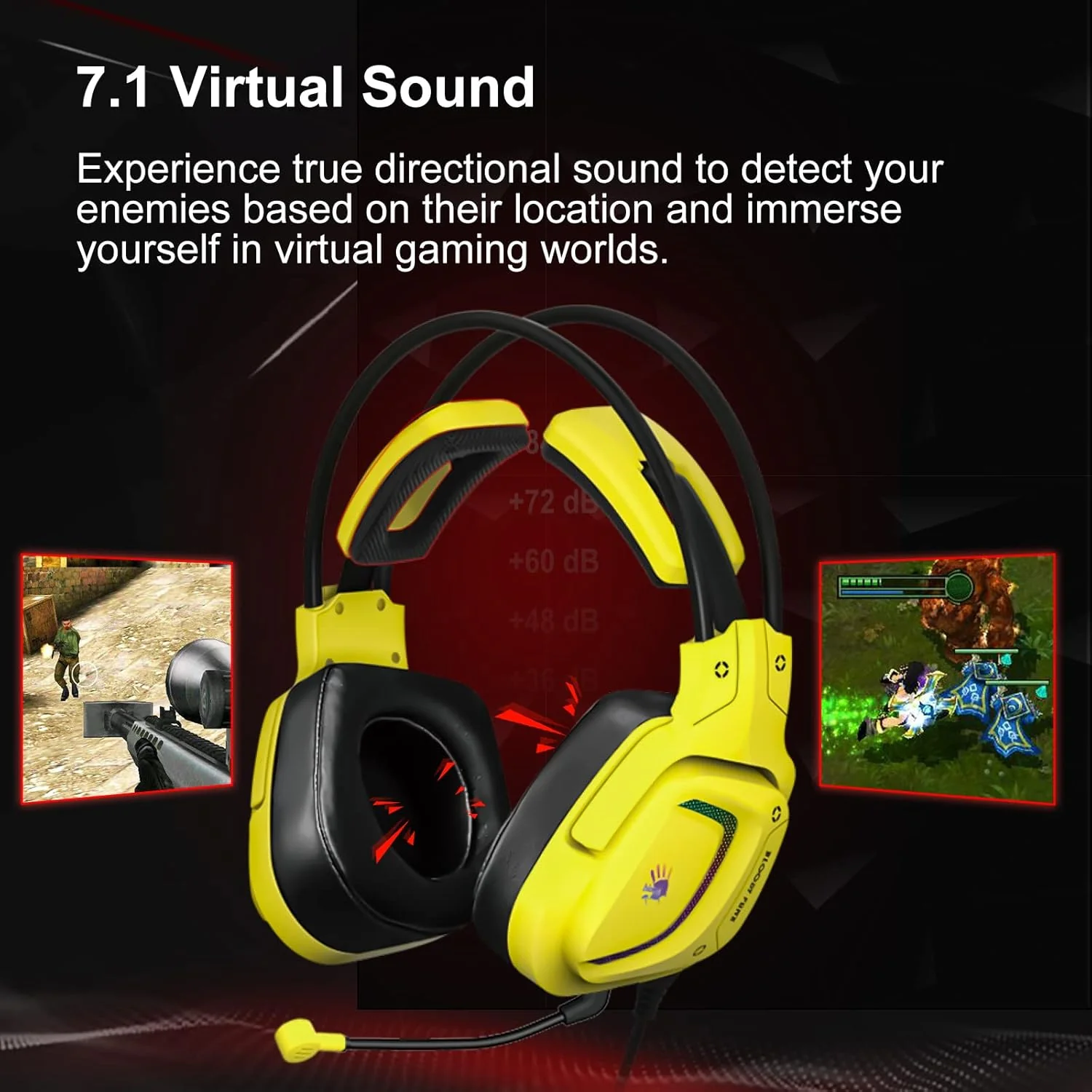 Bloody Headset G575 Virtual 7.1 Surround Sound Gaming USB Headset Punk Yellow - Image 4