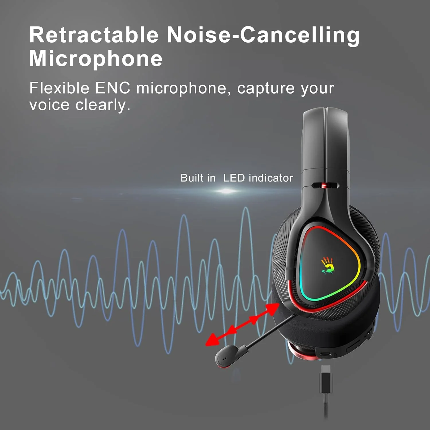 Bloody Headset MR710 Tri Mode Wireless Gaming RGB Headset - Image 5