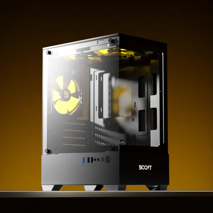 Boost Casing Enclosure Essential Series E100 with 3 ARGB Fans