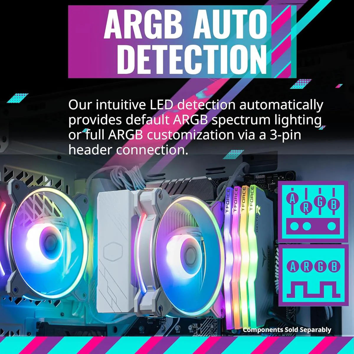 Cooler Master Air Cooler 212 HYPER HALO WHITE - Image 2