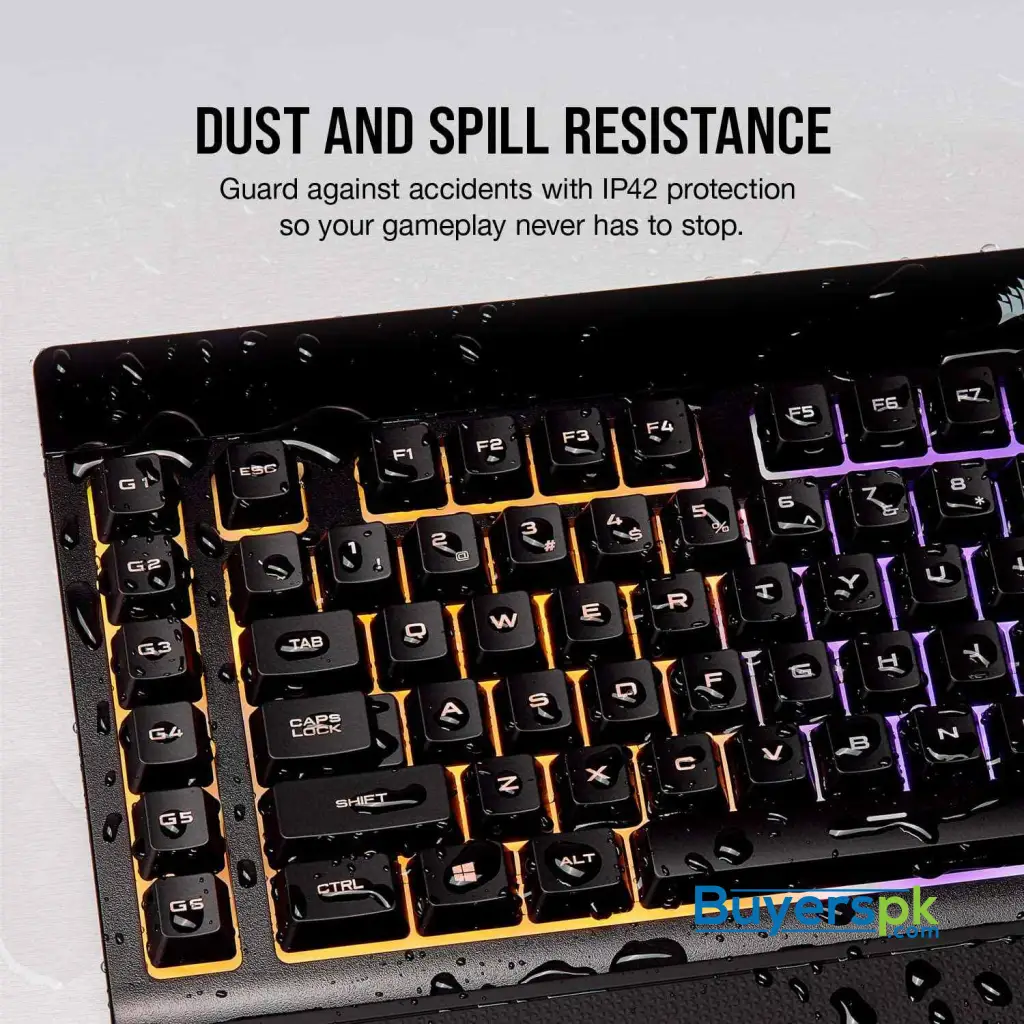 Corsair K55 Rgb Gaming Keyboard - Quiet & Satisfying Led Backlit Keys - Media Controls - Wrist Rest - Image 4