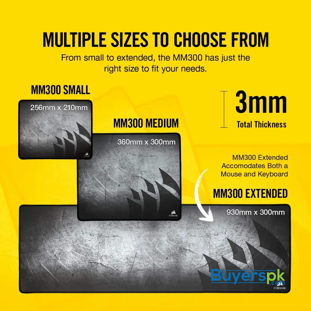 Corsair Mm300 Anti-fray Cloth Gaming Mouse Pad-medium - Image 4
