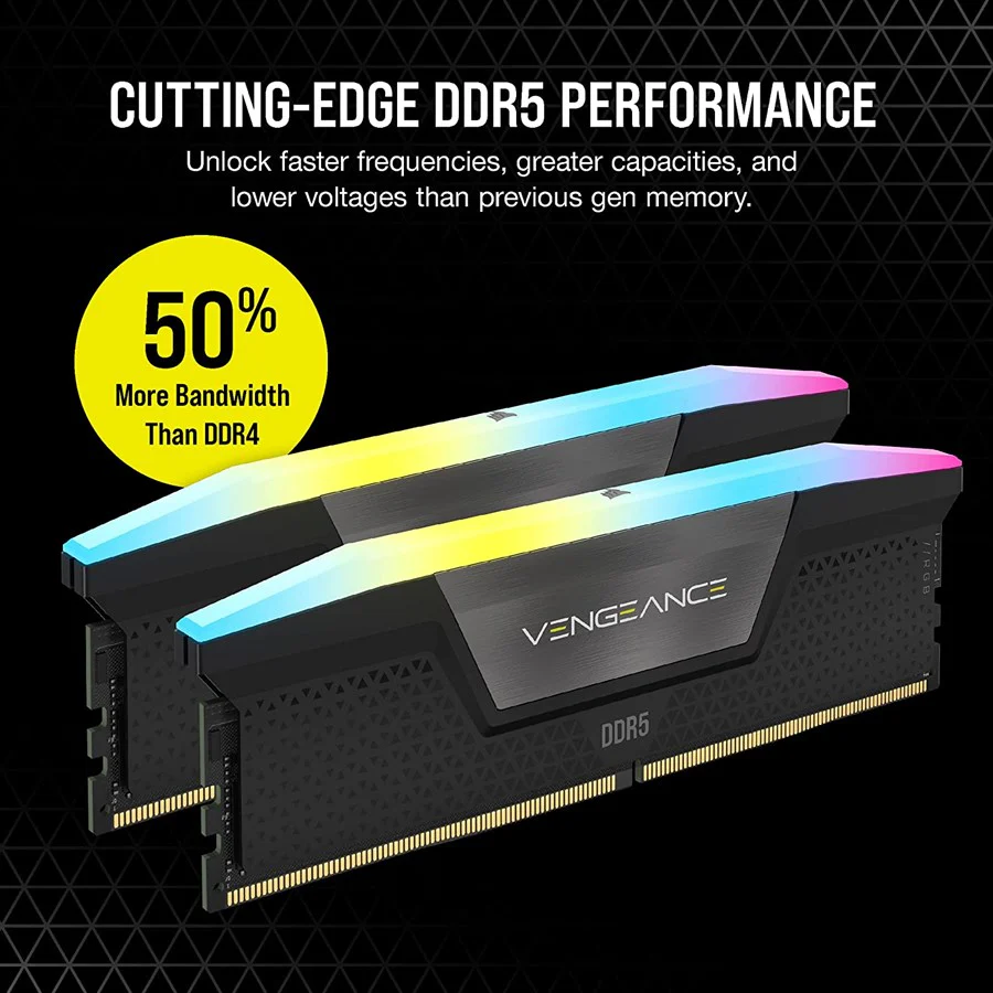 Corsair Ram Desktop Vengeance RGB 32GB 16X2 6000mhz DDR5 - Image 2