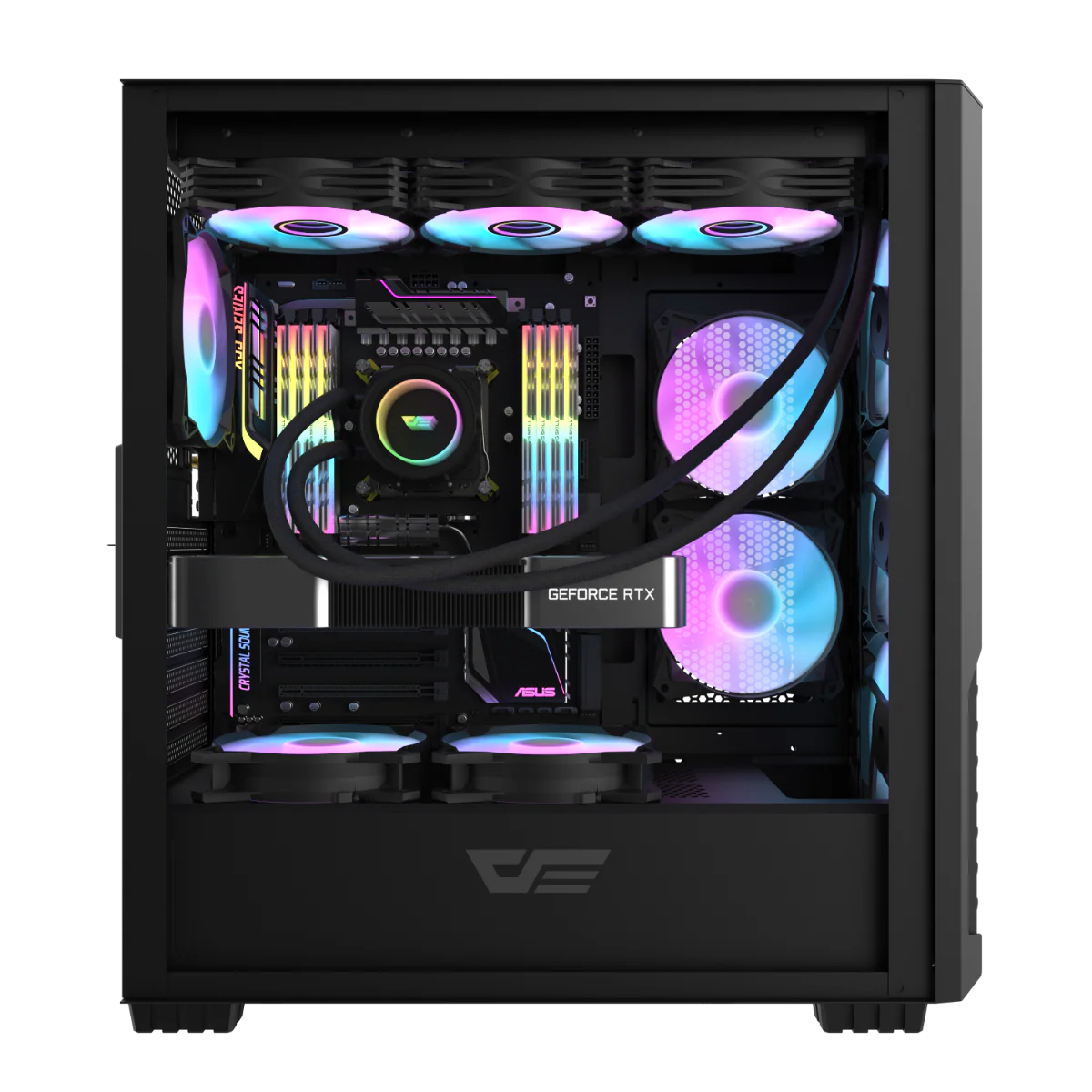 DarkFlash Casing DF2100 4 ARGB Fan ATX Black - Image 2