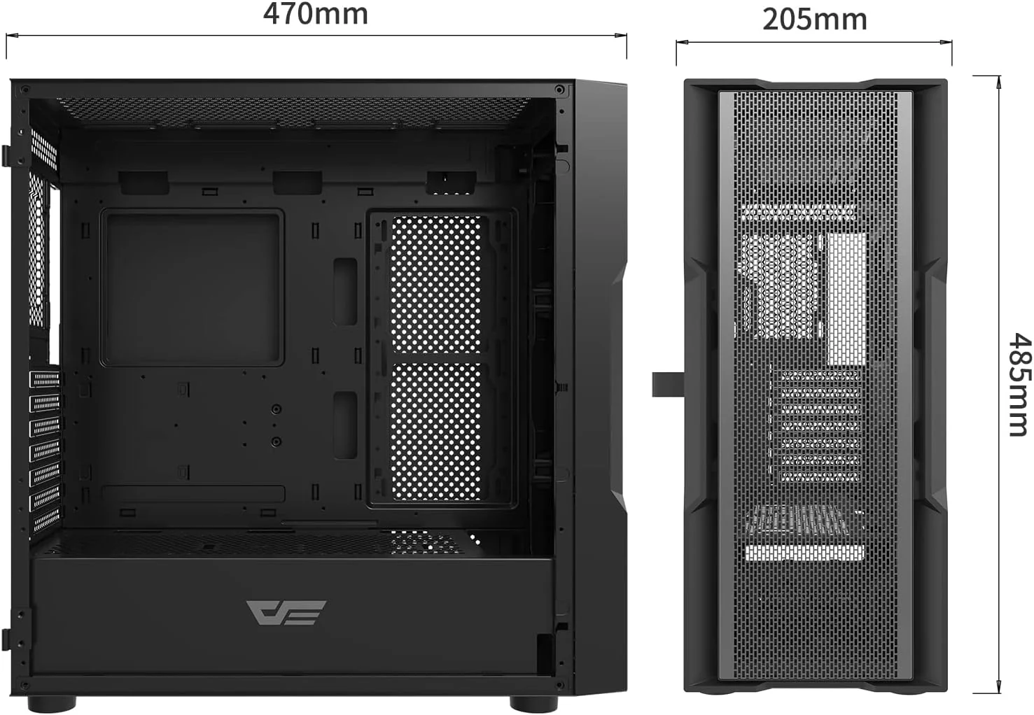 Darkflash Casing DK431 MESH BLACK WITH FANS - Image 3