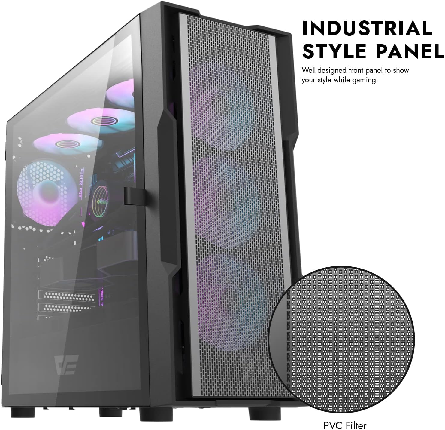 Darkflash Casing DK431 MESH BLACK WITH FANS - Image 4