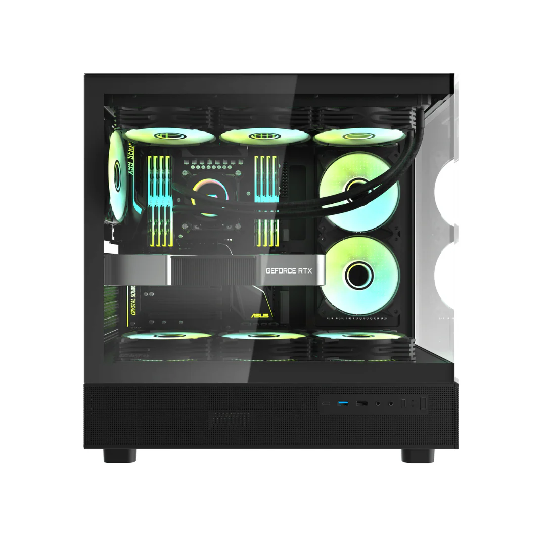 DarkFlash Casing DPX90 3 FAN RGB ATX Gaming BLACK - Image 2