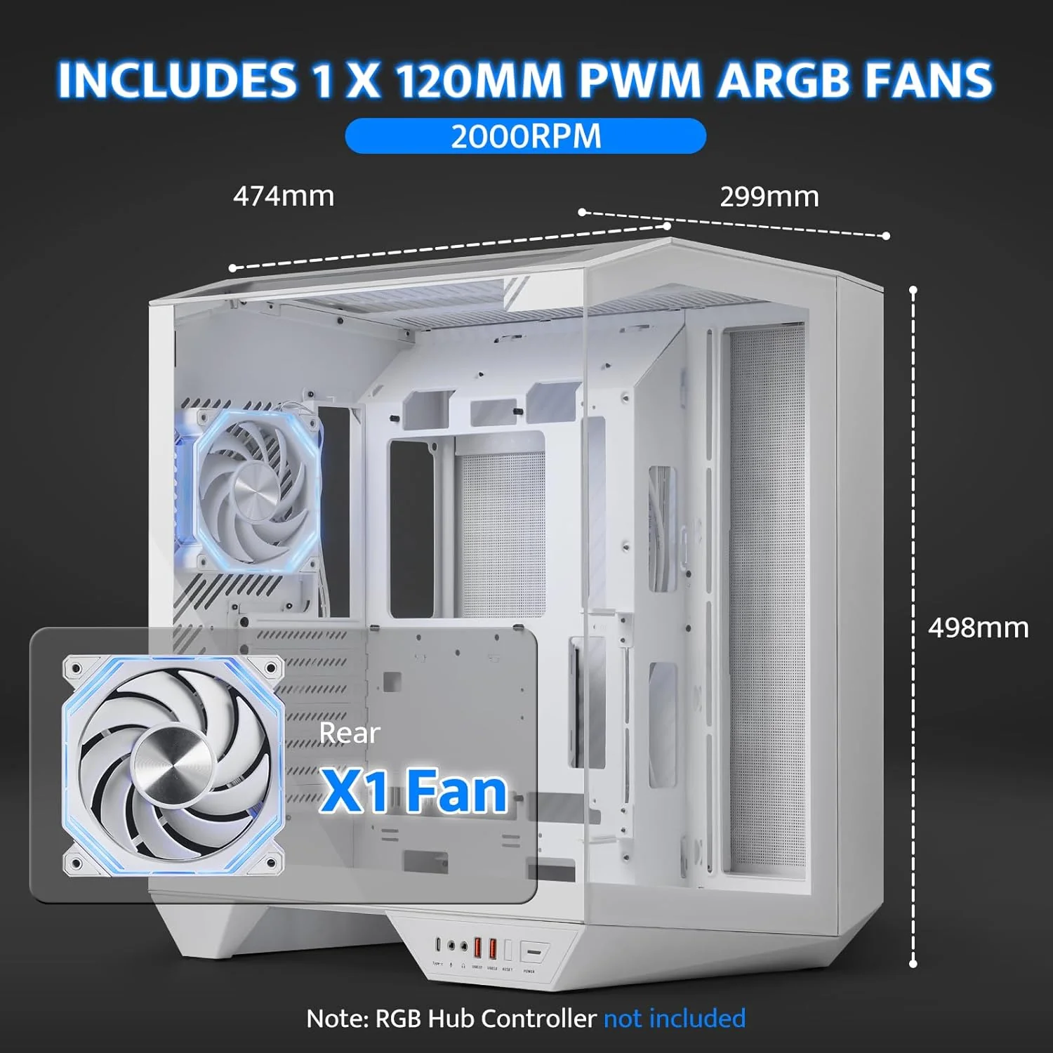 Darkflash Casing DY470 ATX 4 ARGB Pre installed Fan - Image 4