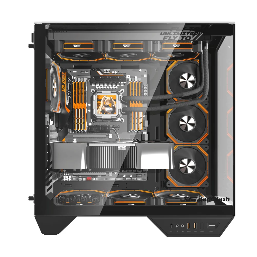 Darkflash Casing DY470 Black ATX No Fans - Image 2