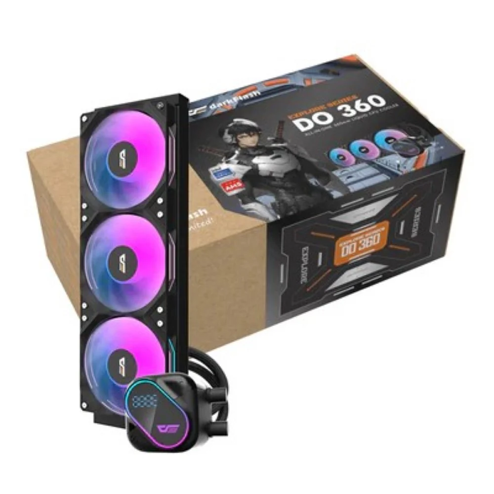 DarkFlash Liquid Cooler DO 360 AIO 360mm with Digital Screen Temperature Black - Image 3