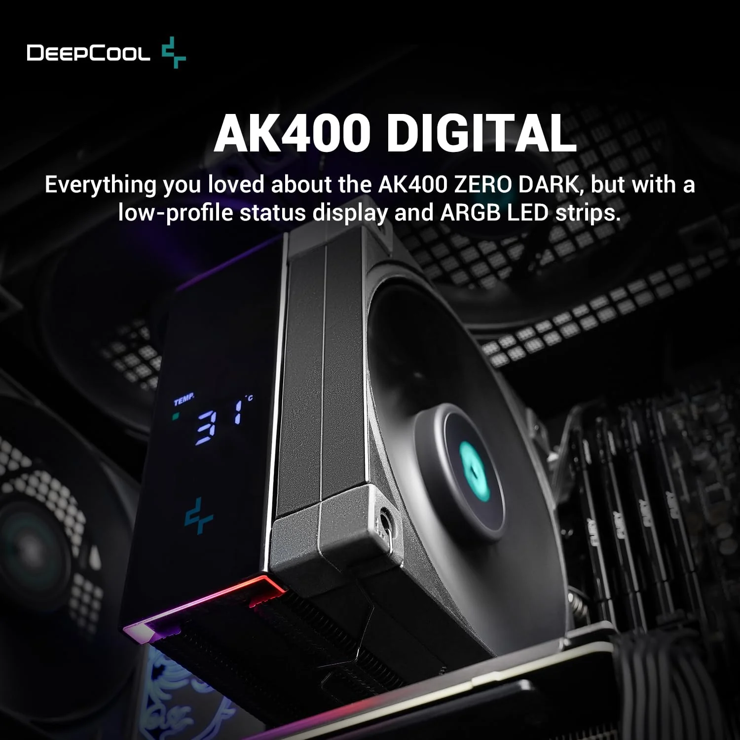 Deepcool Air Cooler AK400 Digital Black - Image 2