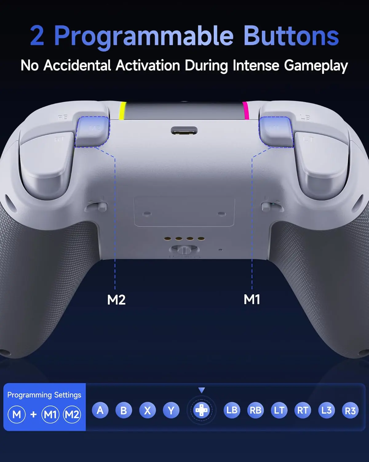 EasySMX X05Pro Multiplatform Wireless Gaming Controller with Quiet Button White - Image 3