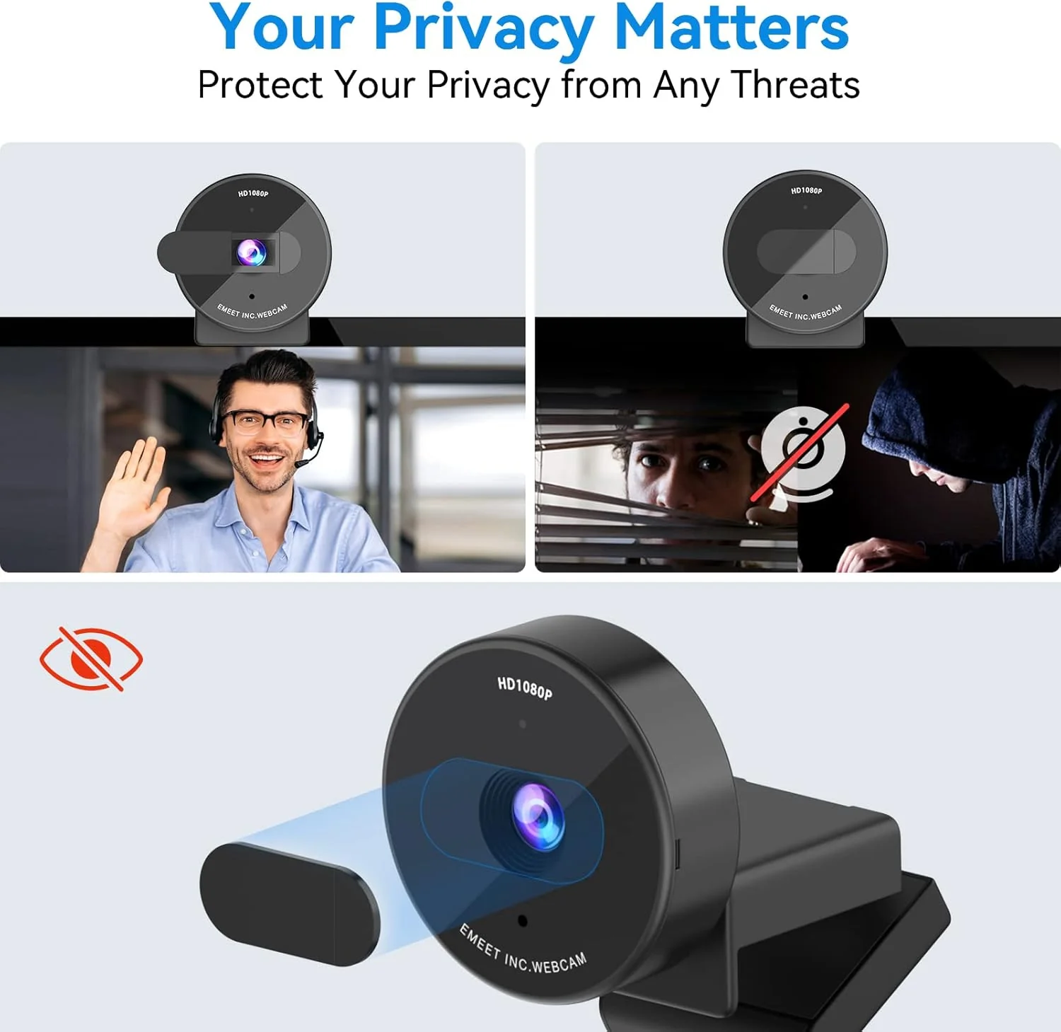 Emeet Webcam C950 Webcam Microphone,1080P - Image 6