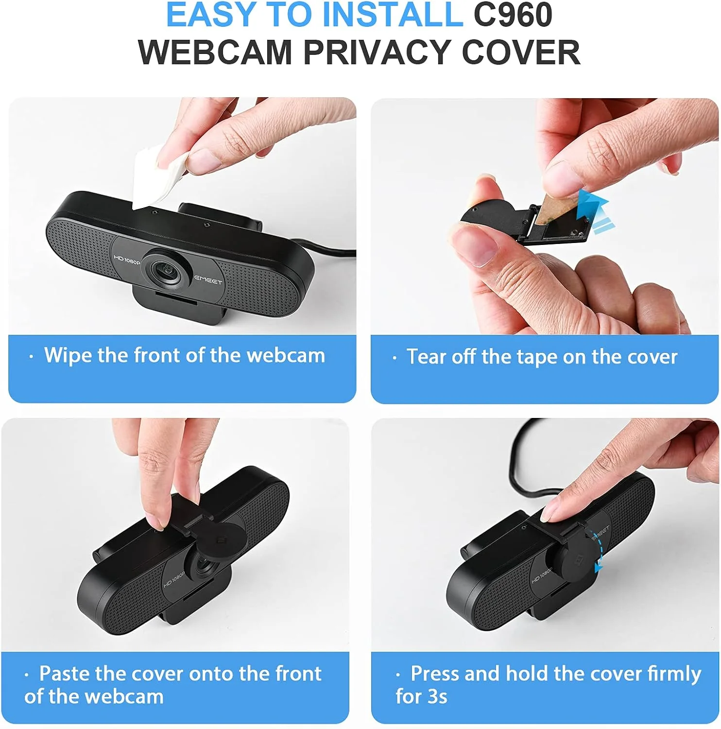Emeet Webcam C960 Webcam with 2 Microphone, 1080P - Image 7