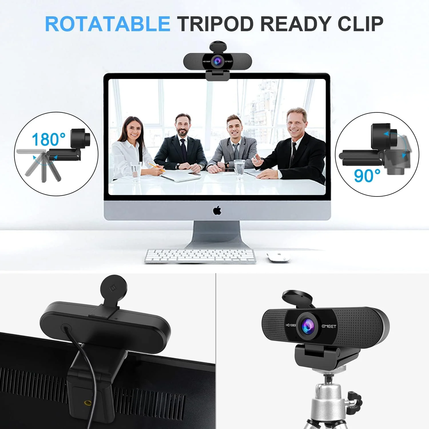 Emeet Webcam C960 Webcam with 2 Microphone, 1080P - Image 8