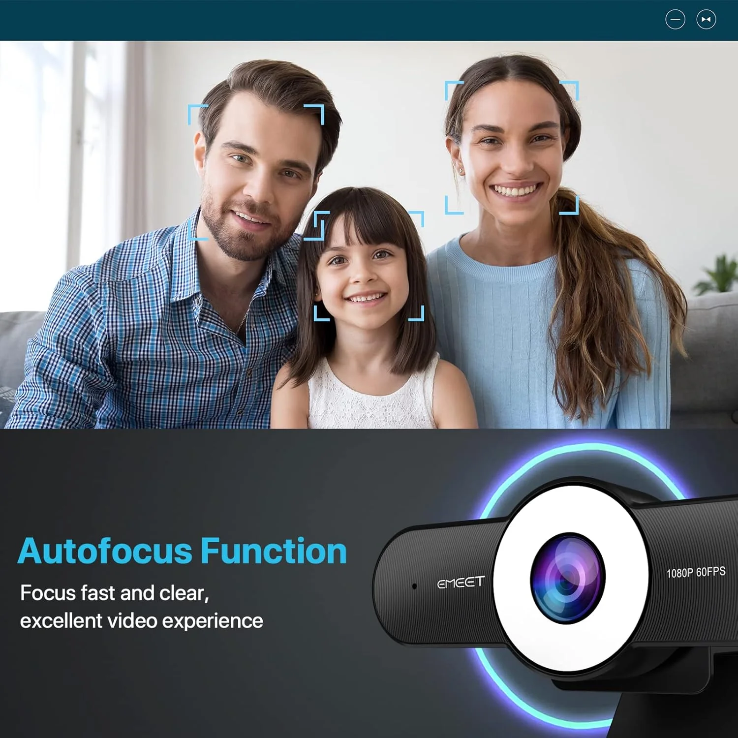 Emeet Webcam C970L Webcam with Microphone, Light 60FPS - Image 6