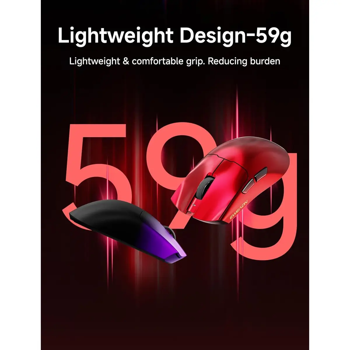 Eweadn Mouse S9 Pro Tri mode 8K Polling Rate 26000 DPI rechargeable Purple - Image 5