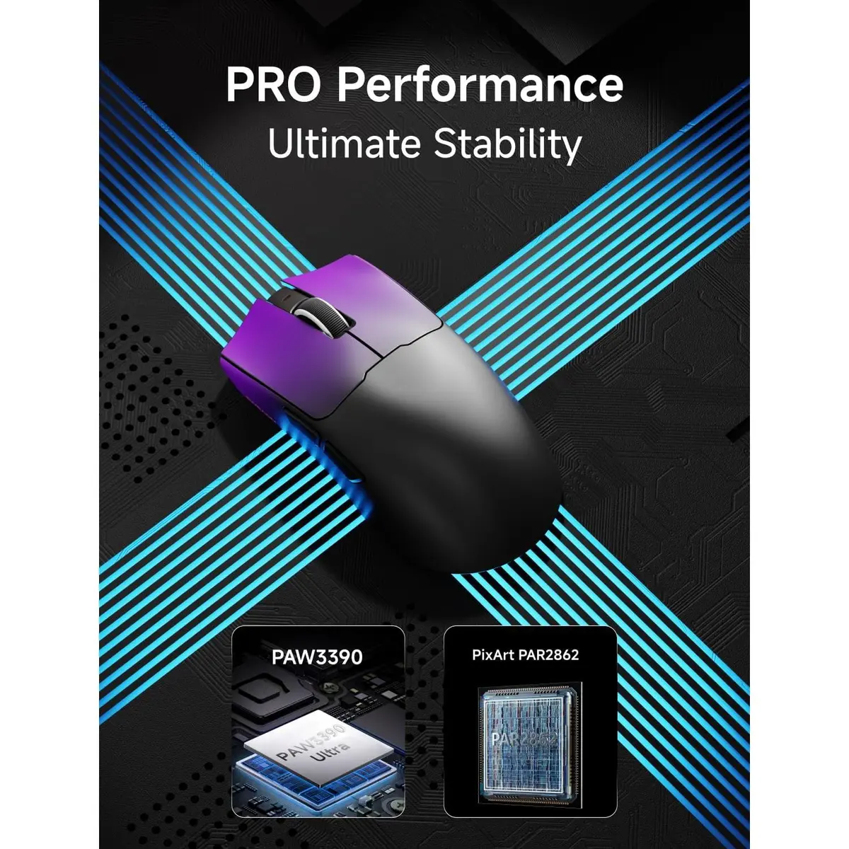 Eweadn Mouse S9 Pro Tri mode 8K Polling Rate 26000 DPI rechargeable Purple - Image 6