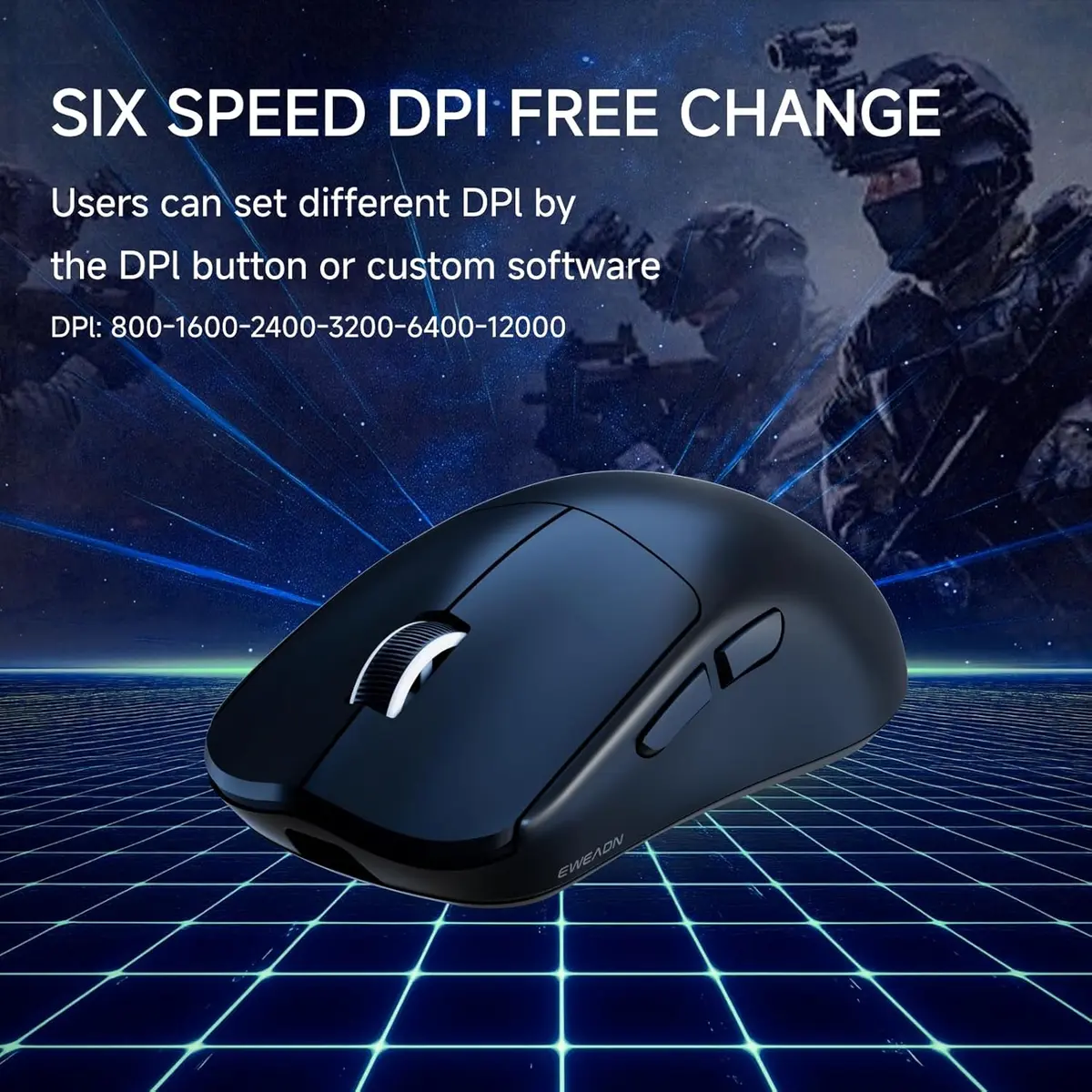 Eweadn Mouse X23 Pro Tri mode 12000 DPI rechargeable Black - Image 5