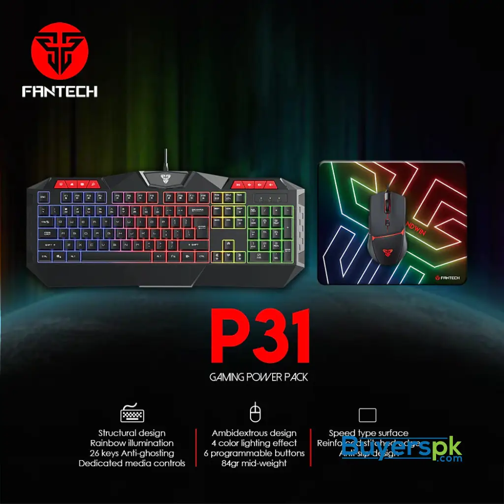 Fantech Power Pack P31 3 in 1 Keyboard, Mouse and Mousepad Combo