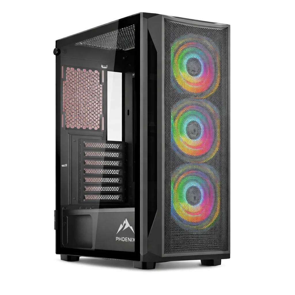 Frozer Casing Phoenix ATX Black 3 ARGB Fan