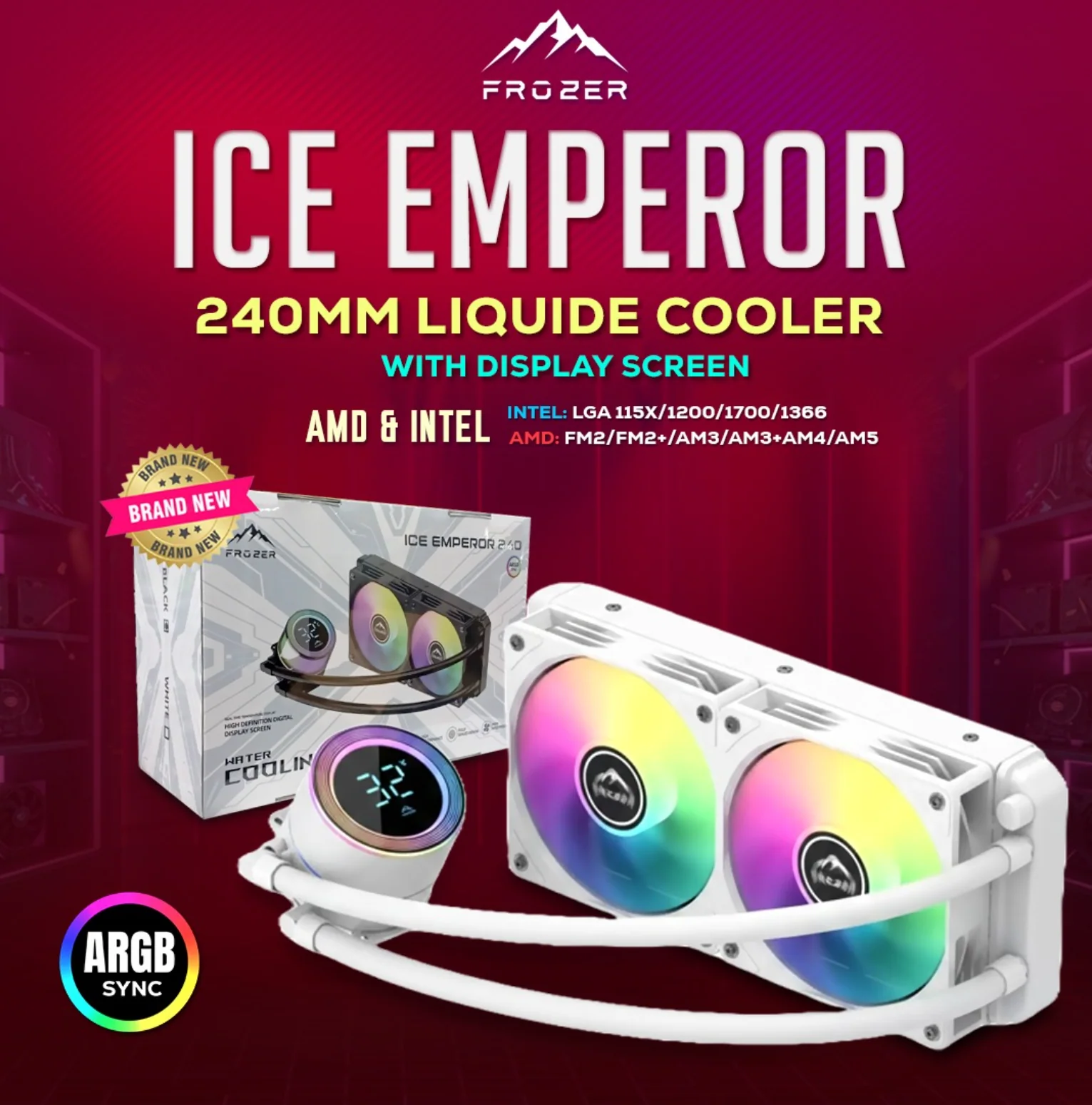 Frozer Liquid cooler Ice Emperor 240mm AIO White