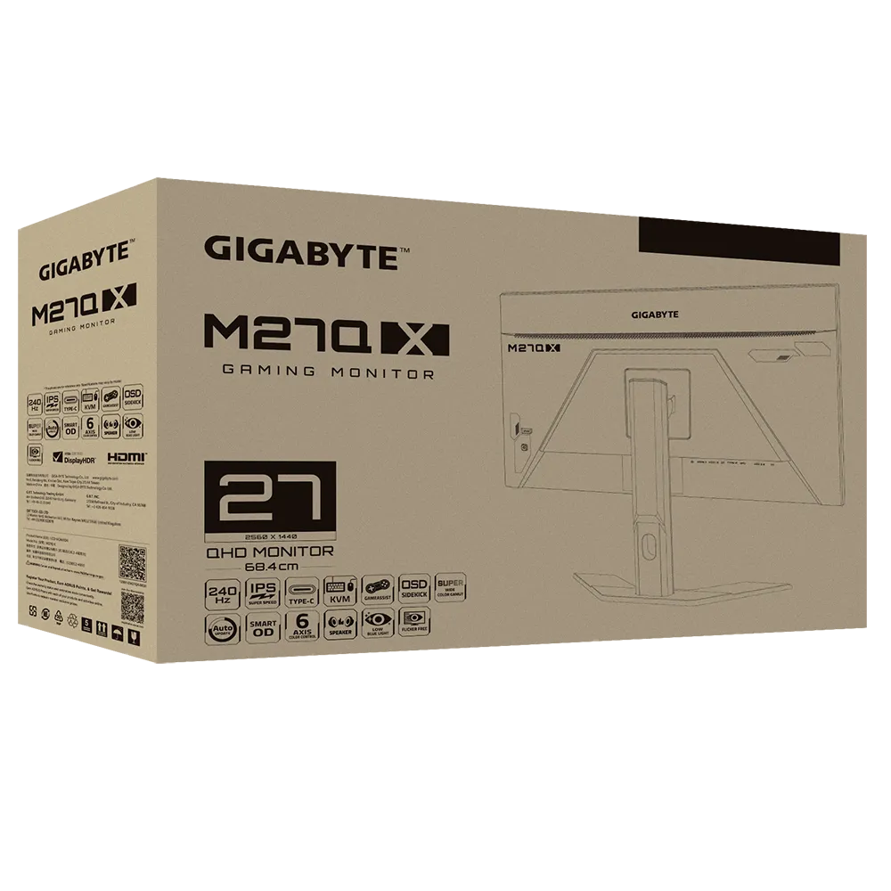 Gigabyte LED Monitor M27QX 27 Inch 240Hz 1440P IPS 1ms Gaming Used with Box - Image 2