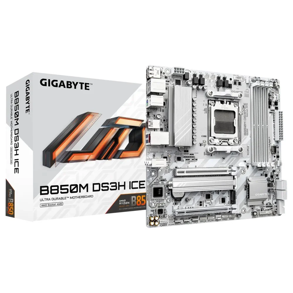 Gigabyte Motherboard B850m DS3H Ice AM5 USB-C White