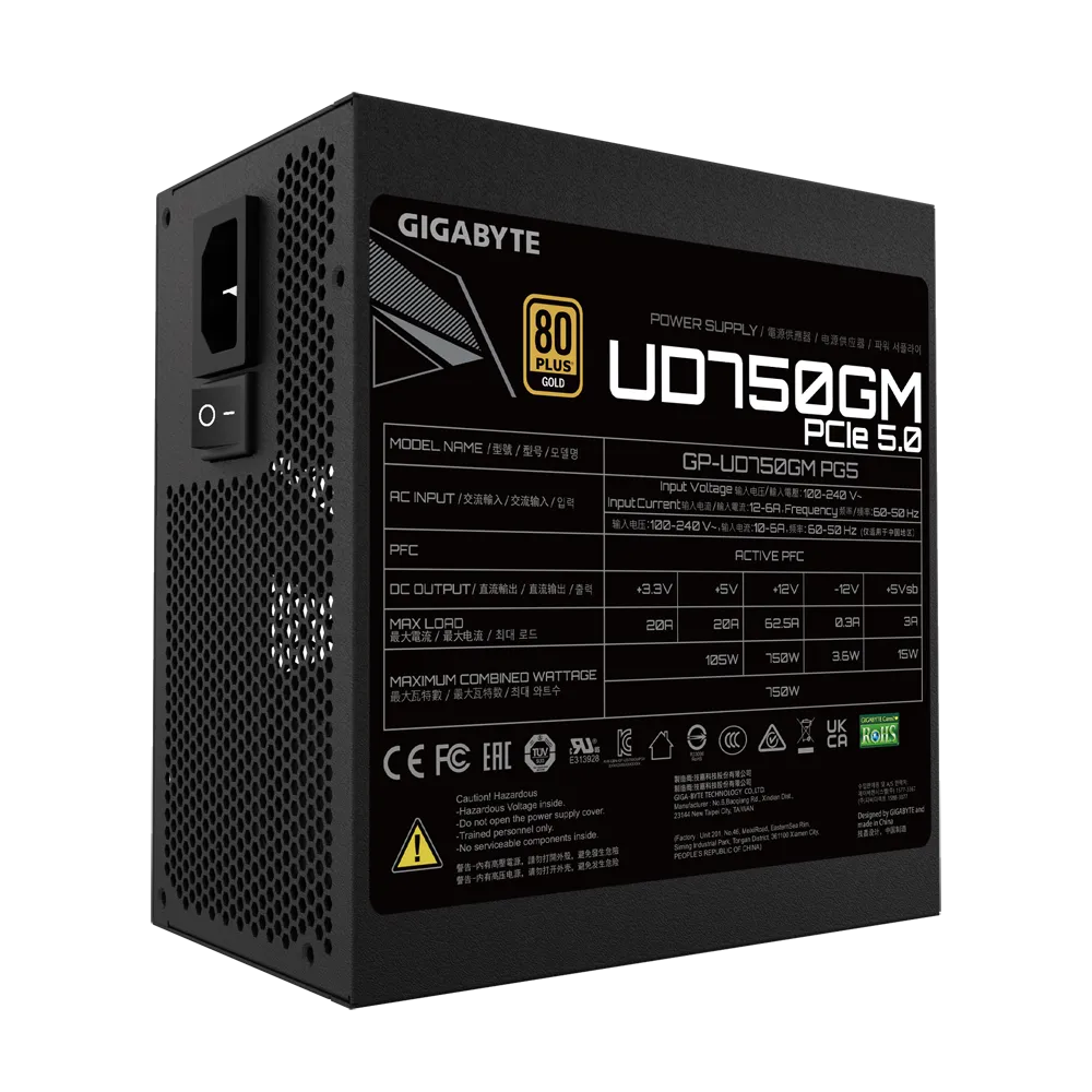 Gigabyte Power Supply UD750GM PG5 750 Watt 80+ Gold - Image 2