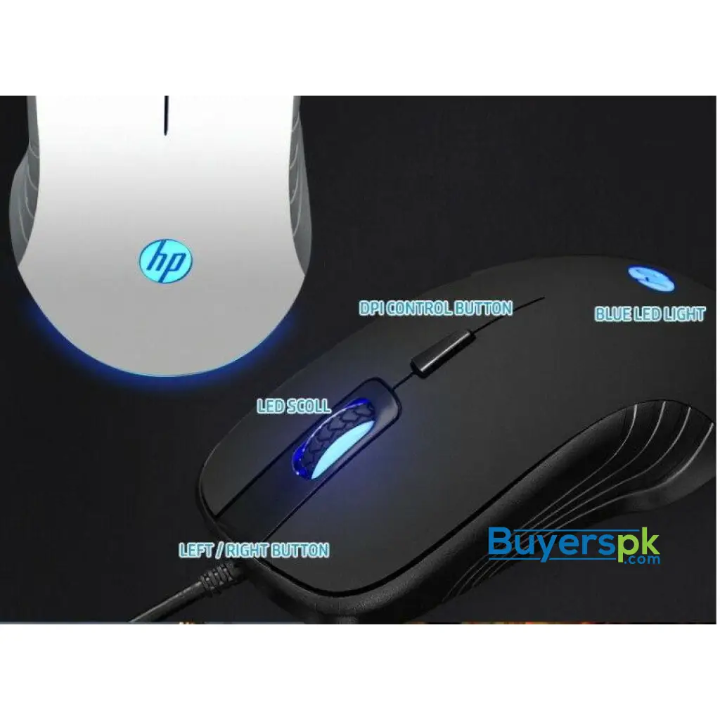 Hp G100 Wired Optical Usb Gaming Mouse 2000dpi White/black E-sports Games Office Wired Mice - Image 4