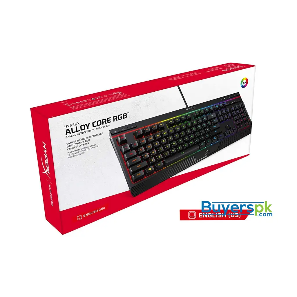 Hyperx Alloy Core Rgb – Membrane Gaming Keyboard – Comfortable Quiet Silent Keys with Rgb Led - Image 3
