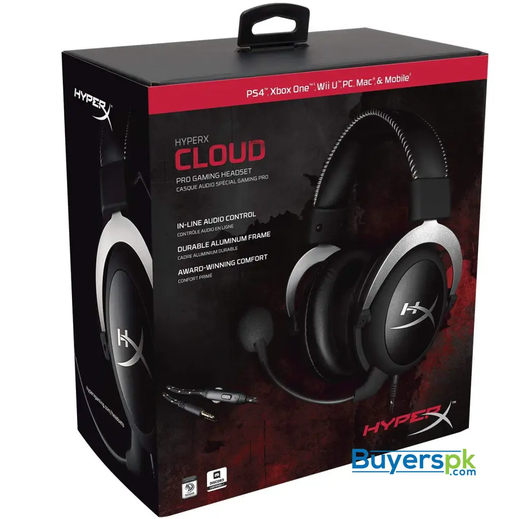 Hyperx Cloud Pro Gaming Headset - Silver - with In-line Audio Control for Ps4, Xbox One, and Pc - Image 4