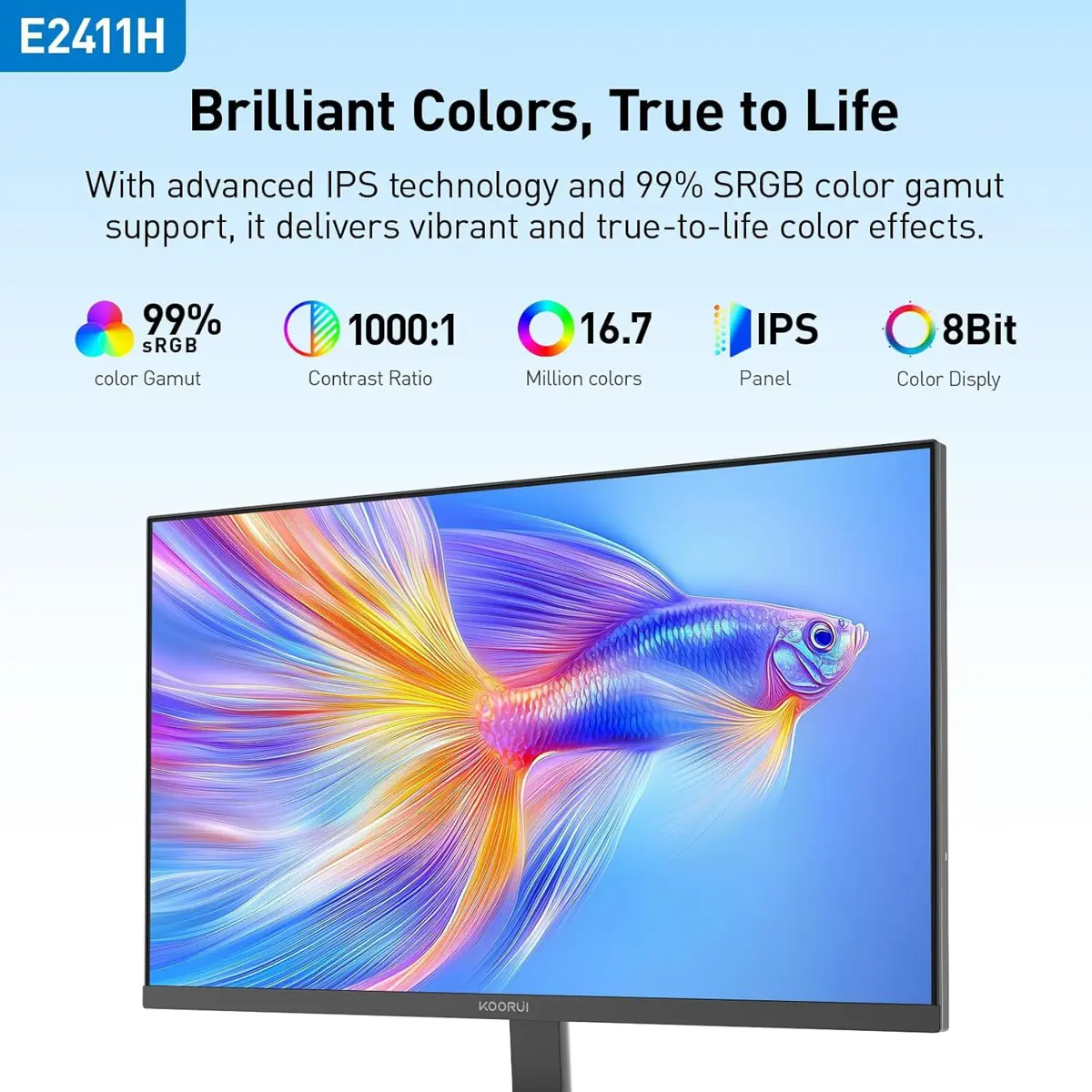 Koorui LED Monitor E2411H 24 inch 120Hz IPS 1080p - Image 3