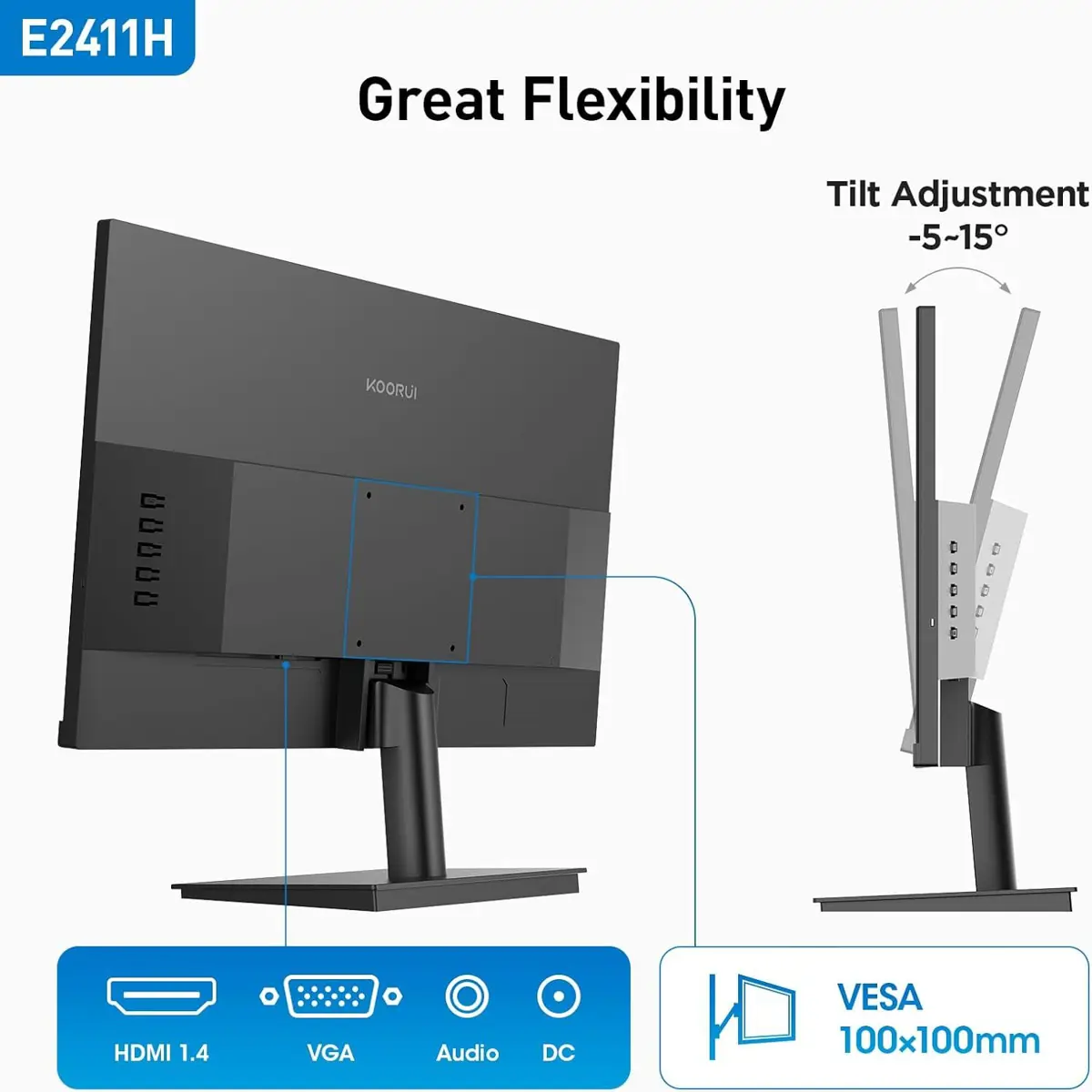 Koorui LED Monitor E2411H 24 inch 120Hz IPS 1080p - Image 7