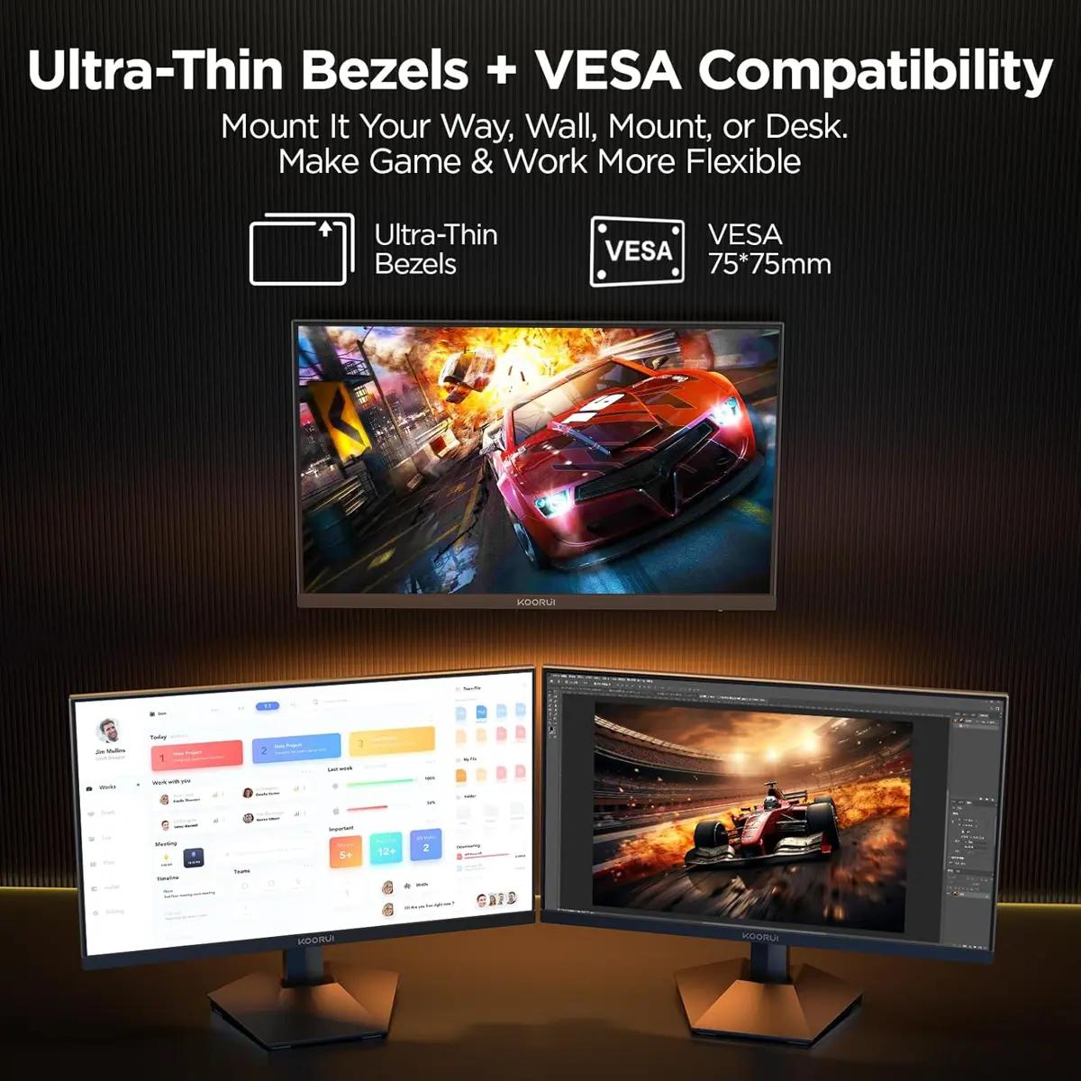 Koorui LED Monitor G2421v 24 inches 2K QHD 180Hz 1ms IPS - Image 5