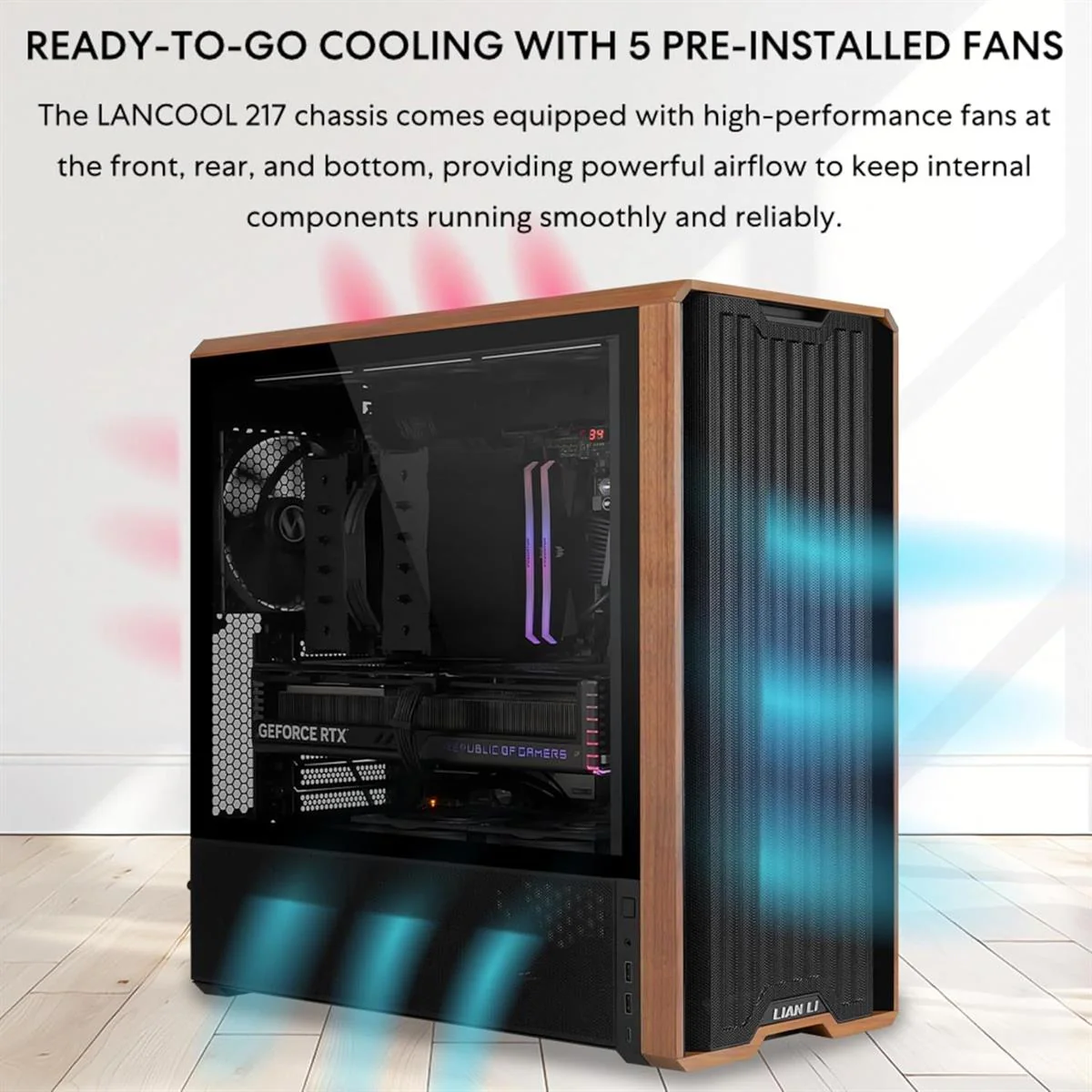 Lian Li Casing Lancool 217 E ATX 5x PWM fan - Image 2